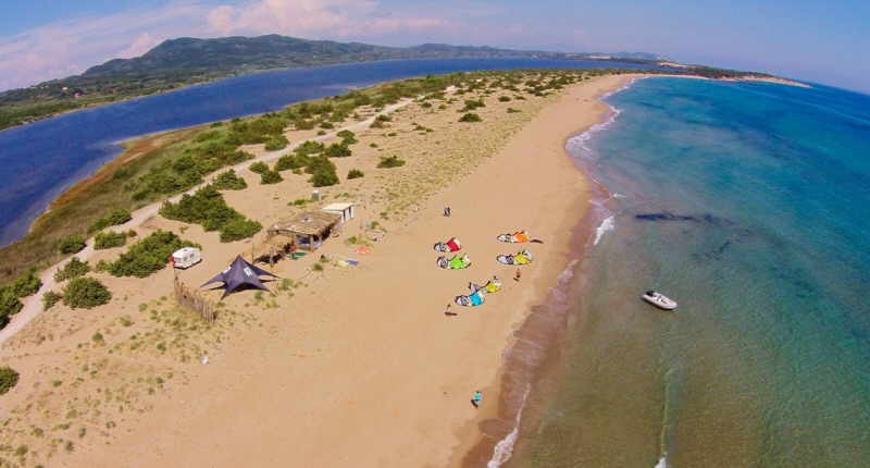 Kitesurfen am Chalikounas Beach Korfu